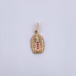 Dije Virgen Guadalupe 1.25gr / 2.3cm / Circones Fucsias Verdes Blancos Oro Amarillo 18K &
