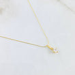 Set Cadena y Dije Aguja Trenzada + Piedra 1.3gr / 17 3/4 in / Oro Amarillo 18K