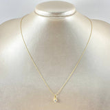 Set Cadena y Dije Aguja Trenzada + Piedra 1.3gr / 17 3/4 in / Oro Amarillo 18K