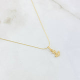 Set Cadena y Dije Aguja Trenzada + Ancla 1.35gr / 17 3/4 in / Oro Amarillo 18K