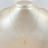 Set Cadena y Dije Aguja Trenzada + Ancla 1.35gr / 17 3/4 in / Oro Amarillo 18K