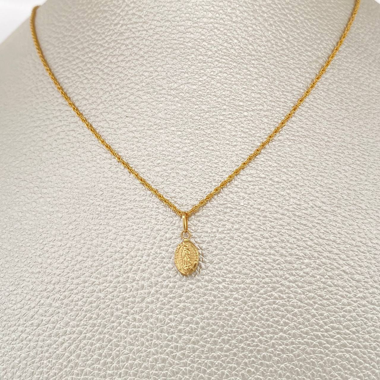 Set Cadena y Dije Lazo + Virgen Guadalupe 1.35gr / 19 3/4 in / Oro Amarillo 18K $