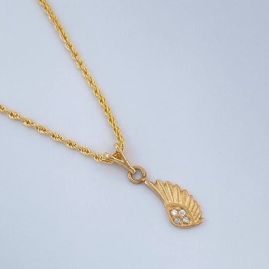 Set Cadena y Dije Lazo + Ala 1.35gr / 15 3/4 in / Oro Amarillo 18K $