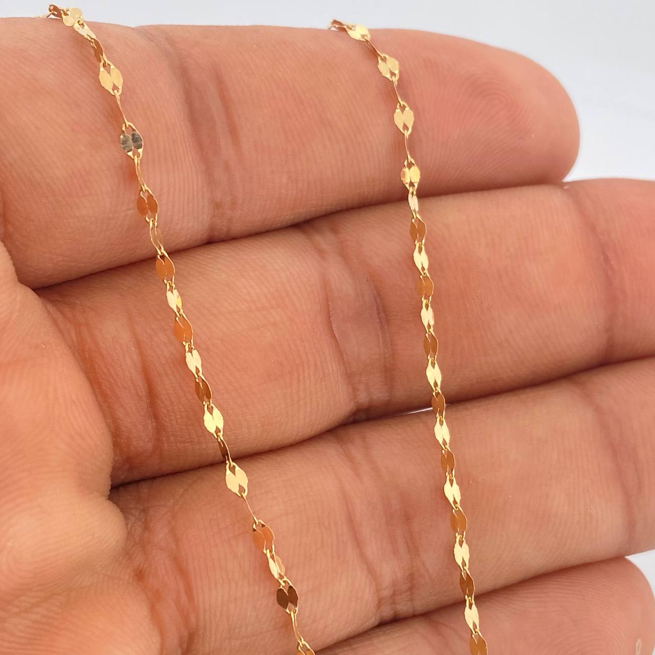 Set Cadena y Dije Flor Espejo + Oso Ts 1.4gr / 17 3/4 in / Oro Amarillo 18K $
