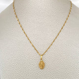Set Cadena y Dije Flor Espejo + Virgen Milagrosa 1.55gr / 17 3/4 in / Oro Amarillo 18K $