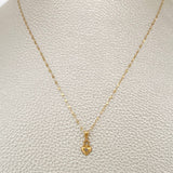 Set Cadena y Dije Flor Espejo + Corazon 0.8gr / 17 3/4 in / Oro Amarillo 18K $
