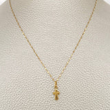 Set Cadena y Dije Flor Espejo + Cruz 0.6gr / 17 3/4 in / Oro Amarillo 18K $