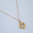 Set Cadena y Dije Flor Espejo + Silueta Corazon 0.75gr / 17 3/4 in / Oro Amarillo 18K $