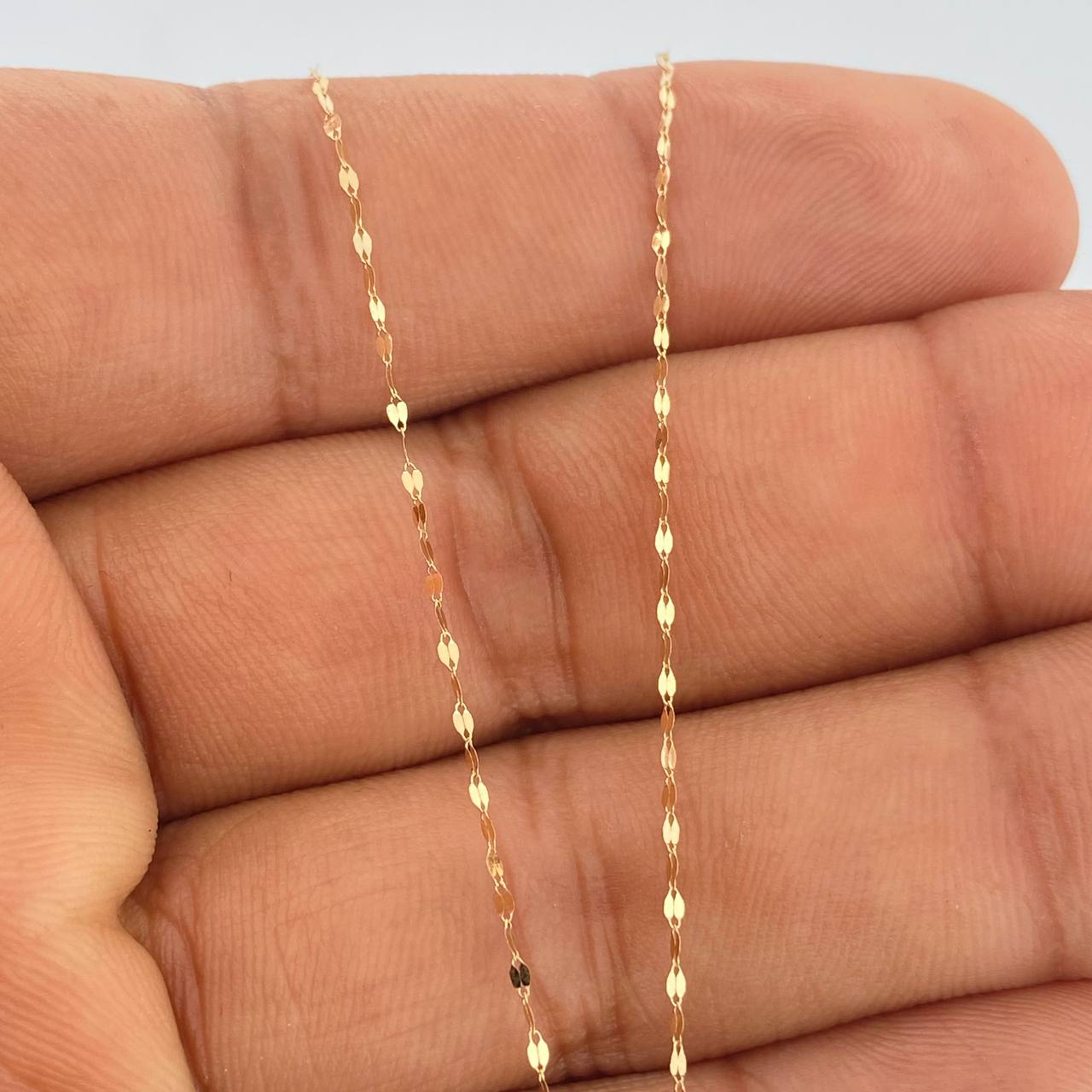 Set Cadena y Dije Flor Espejo + Libelula 0.7gr / 17 3/4 in / Oro Amarillo 18K $