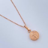 Set Cadena y Dije Veneciana + San Benito 1.65gr / 17 3/4 in / Oro Rosa 18K $