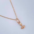 Set Cadena y Dije Aro Seguido + Ancla 1.15gr / 17 3/4 in / Oro Rosa 18K $
