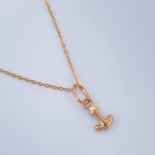 Set Cadena y Dije Aro Seguido + Ancla 1.15gr / 17 3/4 in / Oro Rosa 18K $