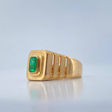 Anillo Sello Esmeralda 5.2gr / T9 3/4 / Oro Amarillo 18K &