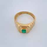 Anillo Sello Esmeralda 5.2gr / T9 3/4 / Oro Amarillo 18K &