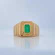 Anillo Sello Esmeralda 5.2gr / T9 3/4 / Oro Amarillo 18K &