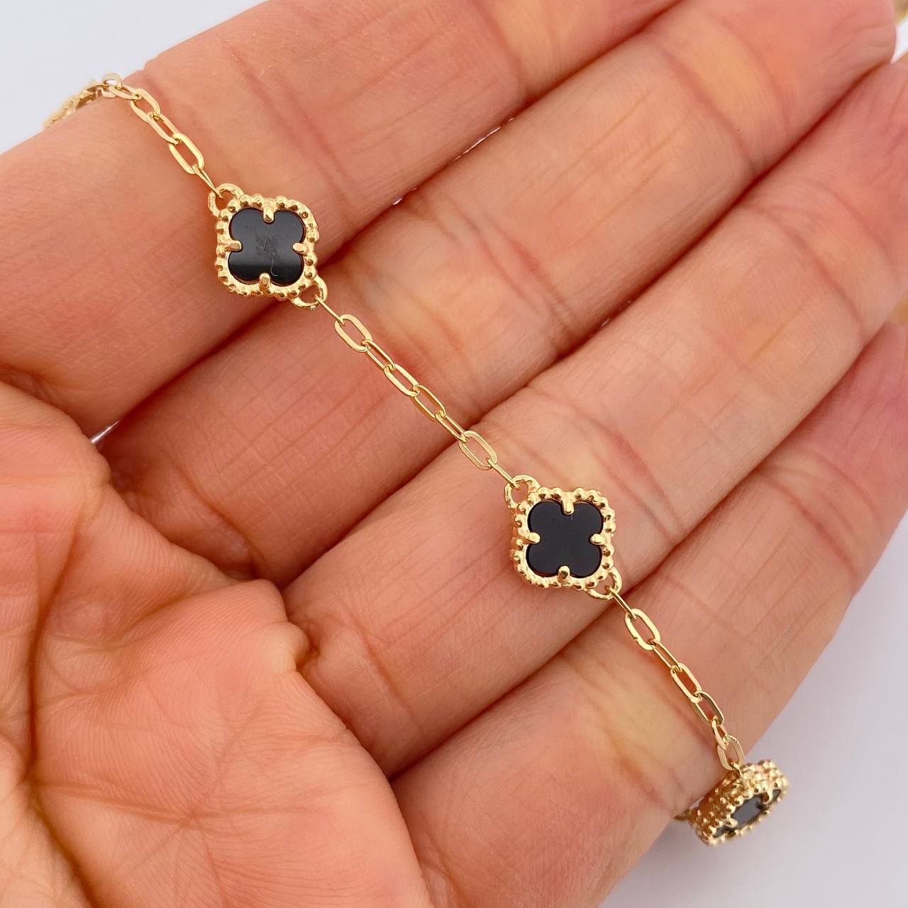 Bracelet Clover Classic Link 4.4gr / 8.3in / Nac.Esp. 18K Gold $