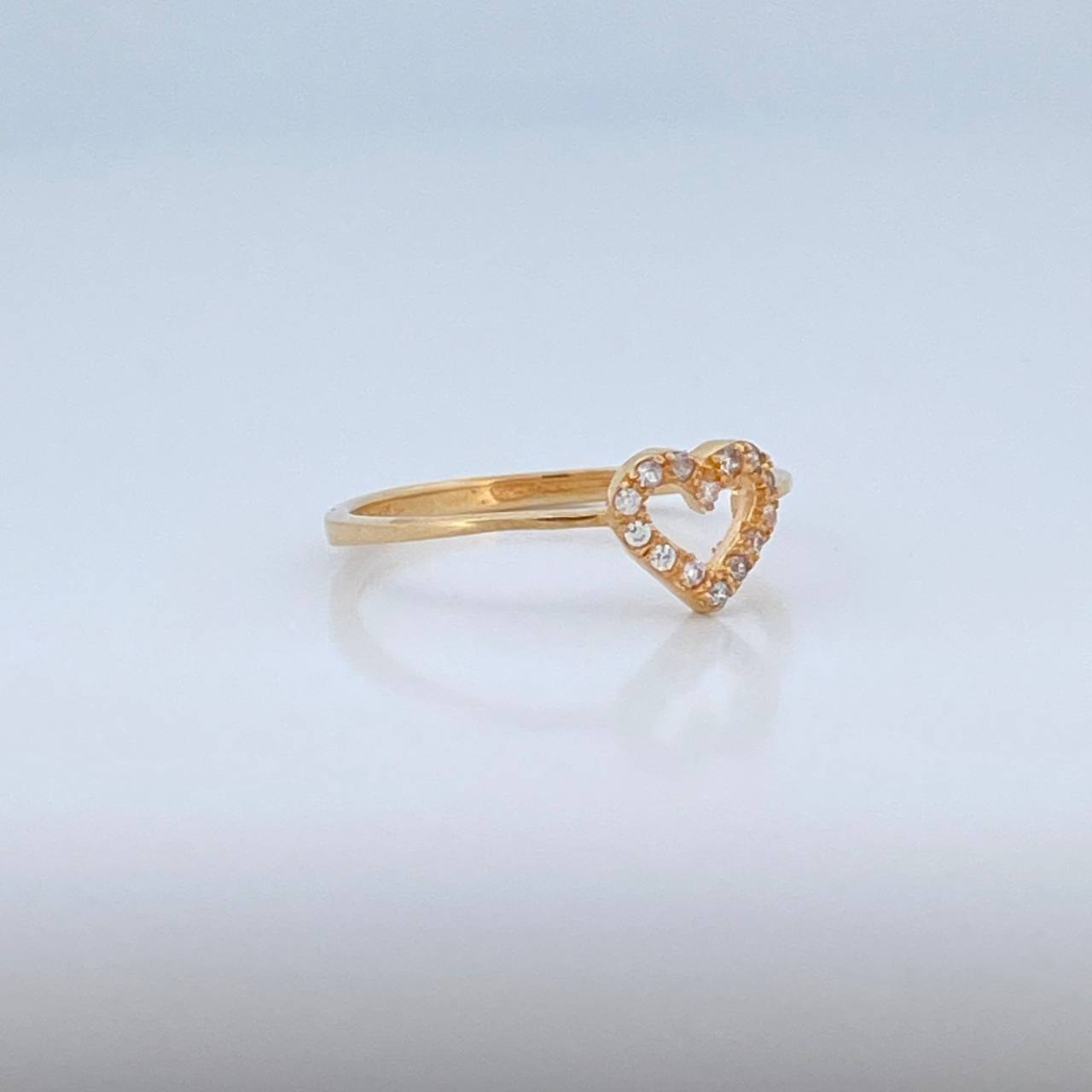 Heart Silhouette Ring 1.35gr / Size 7 3/4 / 18K Gold &