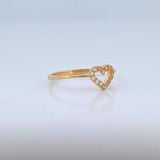 Heart Silhouette Ring 1.15gr / Size 5 3/4 / 18K Gold &
