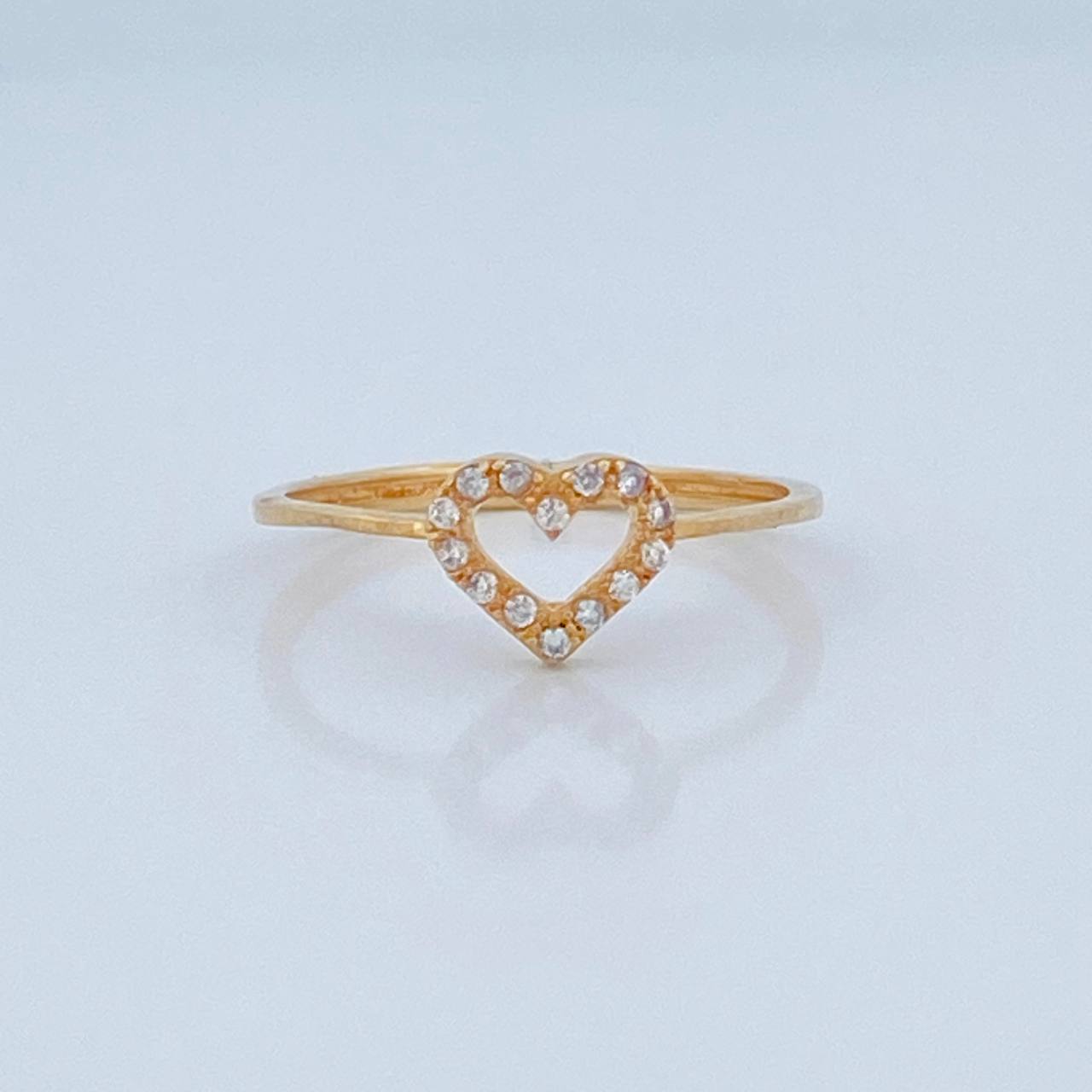 Heart Silhouette Ring 1.15gr / Size 5 3/4 / 18K Gold &