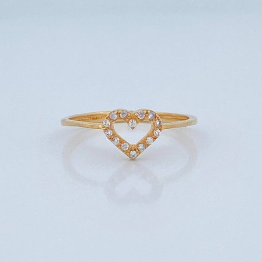 Heart Silhouette Ring 1.15gr / Size 5 3/4 / 18K Gold &