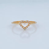 Heart Silhouette Ring 1.35gr / Size 7 3/4 / 18K Gold &