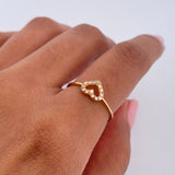 Heart Silhouette Ring 1.15gr / Size 5 3/4 / 18K Gold &