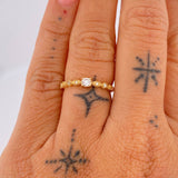 Solitaire Ring Churumbela 1.6gr / Size 7 1/4 / 18K Gold &