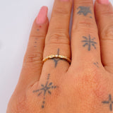 Solitaire Ring Churumbela 1.35gr / Size 6 1/4 / 18K Gold &