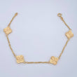 Clover Bracelet Continuous Hoop 3.4gr / 7.5in / 18K Gold $