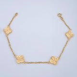 Clover Bracelet Continuous Hoop 3.4gr / 7.5in / 18K Gold $