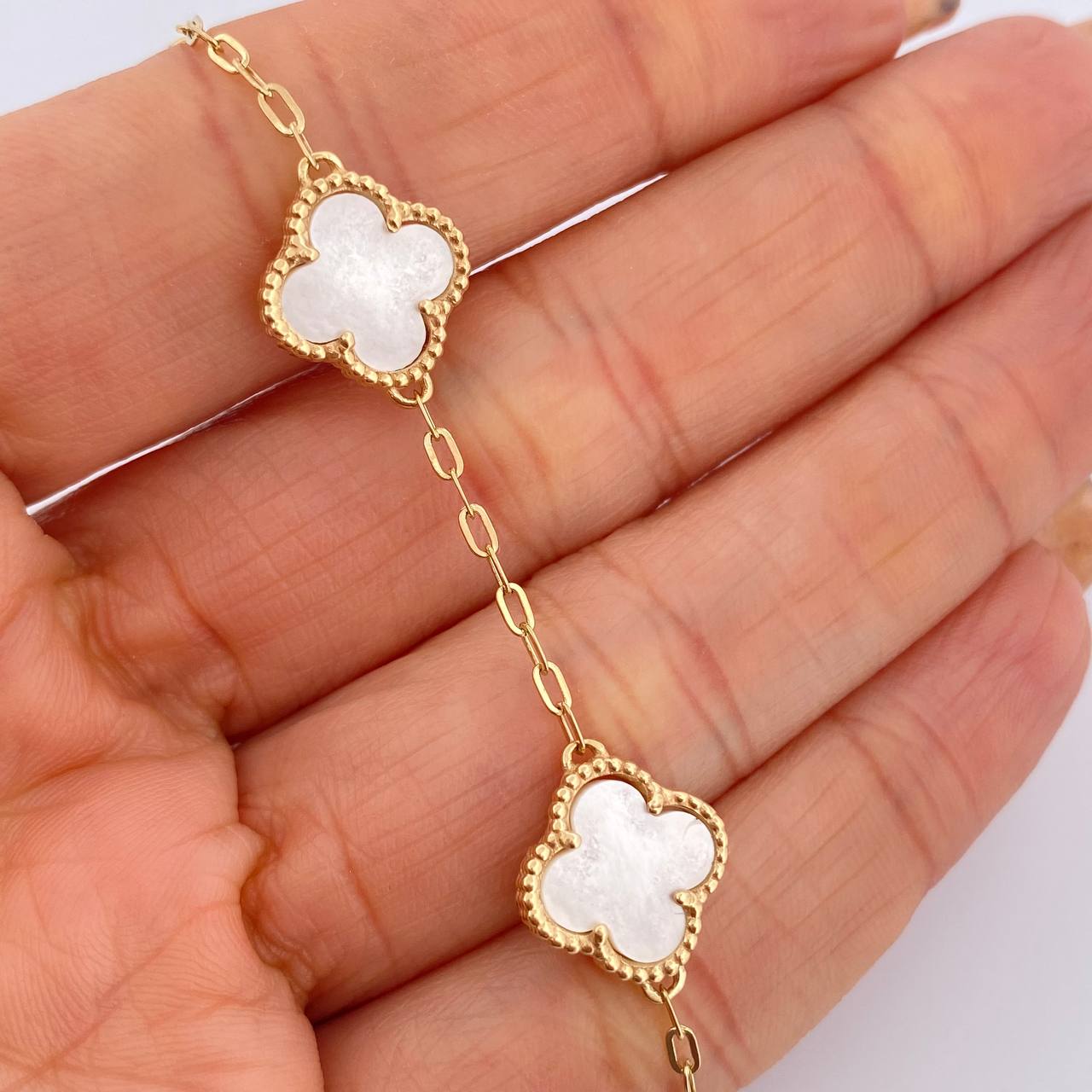 Bracelet Clover Classic Link 5.6gr / 7.9in / Nac.Esp. 18K Gold $
