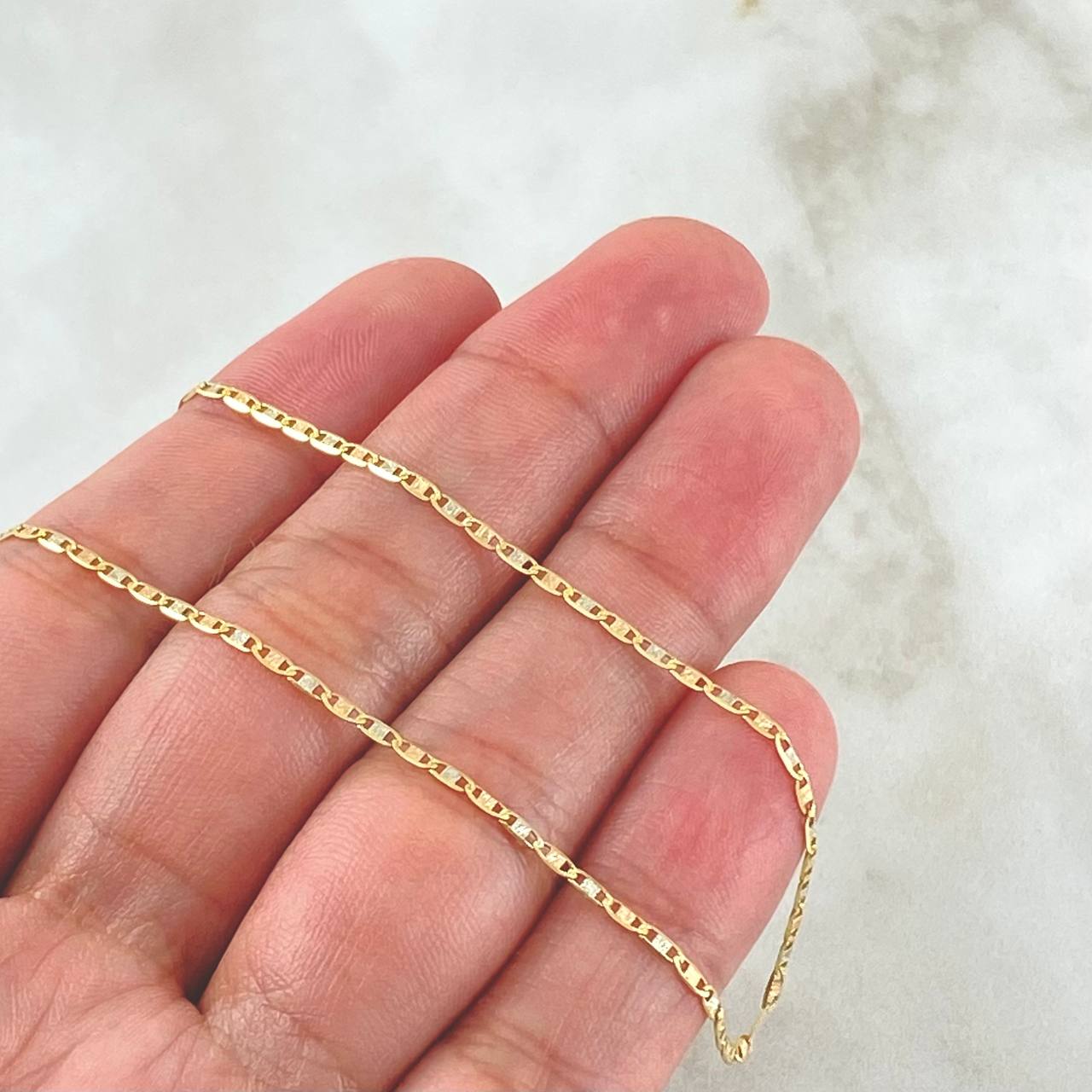 Flat Anchor Chain 1.8gr / 15.7in / +3 18K Gold