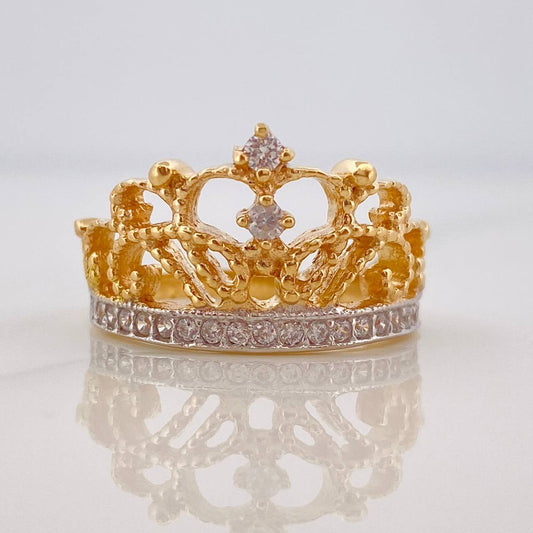 Crown Ring 4.6g / T6 Two-Tone Yellow White Gold 18K