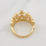 Anillo Corona 4.6g / T6 Dos Oros Amarillo Blanco 18K