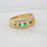 Anillo Cintillo 3.8g / T7 Dos Oros Amarillo Blanco 18K