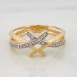 Anillo Cruz 2.95g / T6 1/4 Dos Oros Amarillo Blanco 18K