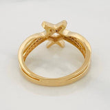 Anillo Cruz 2.95g / T6 1/4 Dos Oros Amarillo Blanco 18K