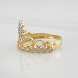 Anillo Corona Cruz 2.45g / T6 1/4 Dos Oros Amarillo Blanco 18K
