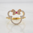 Anillo Ratona 3.55g / T6 1/2 Dos Oros Amarillo Rosa 18K