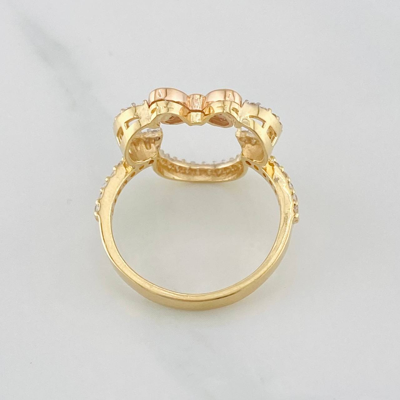Anillo Ratona 3.55g / T6 1/2 Dos Oros Amarillo Rosa 18K