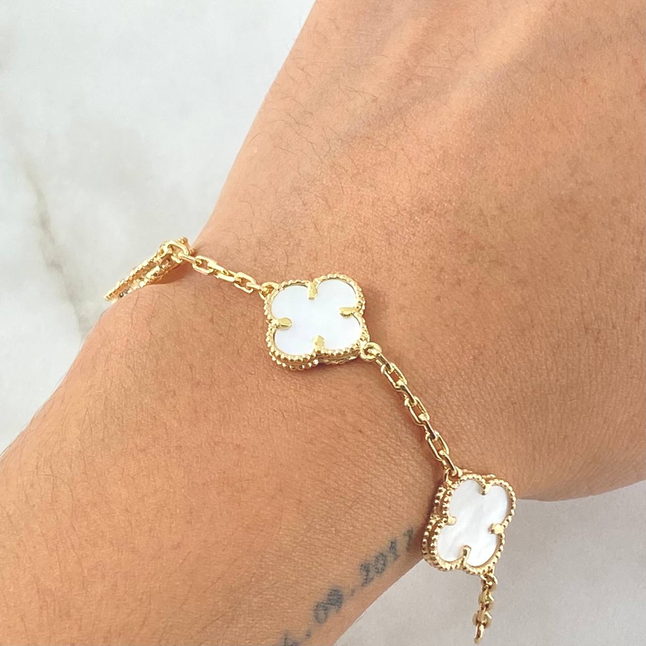 Bracelet Clover 11gr / 7.1in / Nac.Esp. 18K Gold