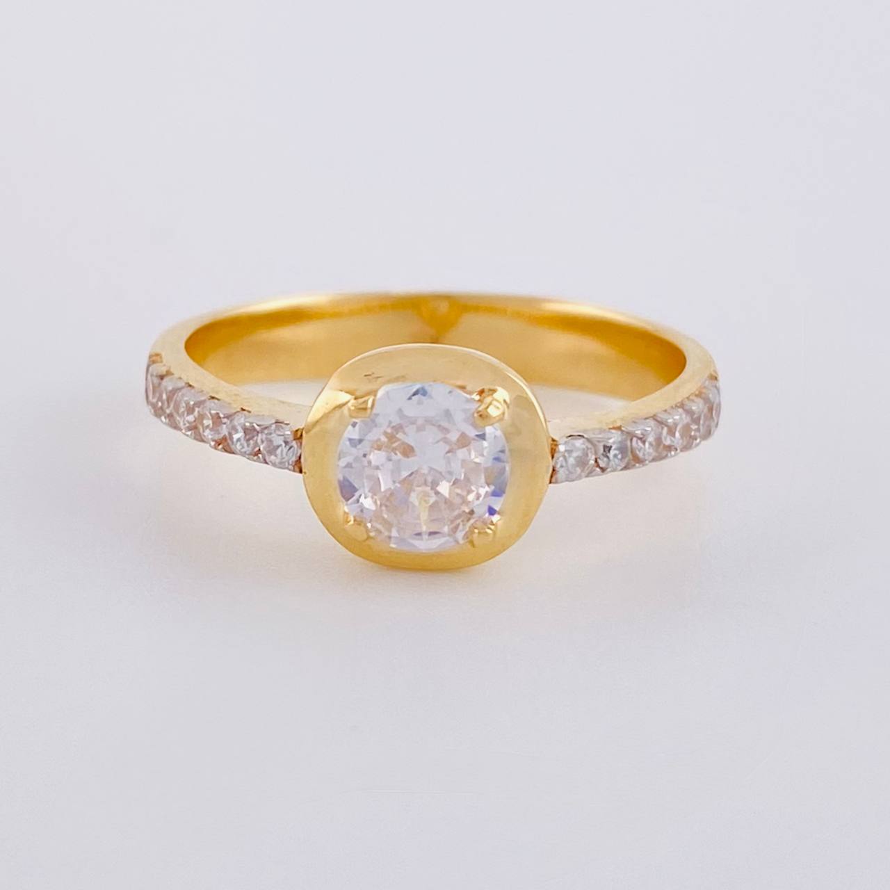 Oblique Smooth Halo Ring 3.5 g / T7 1/4 18K Yellow Gold