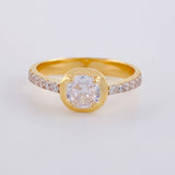 Oblique Smooth Halo Ring 3.5 g / T7 1/4 18K Yellow Gold