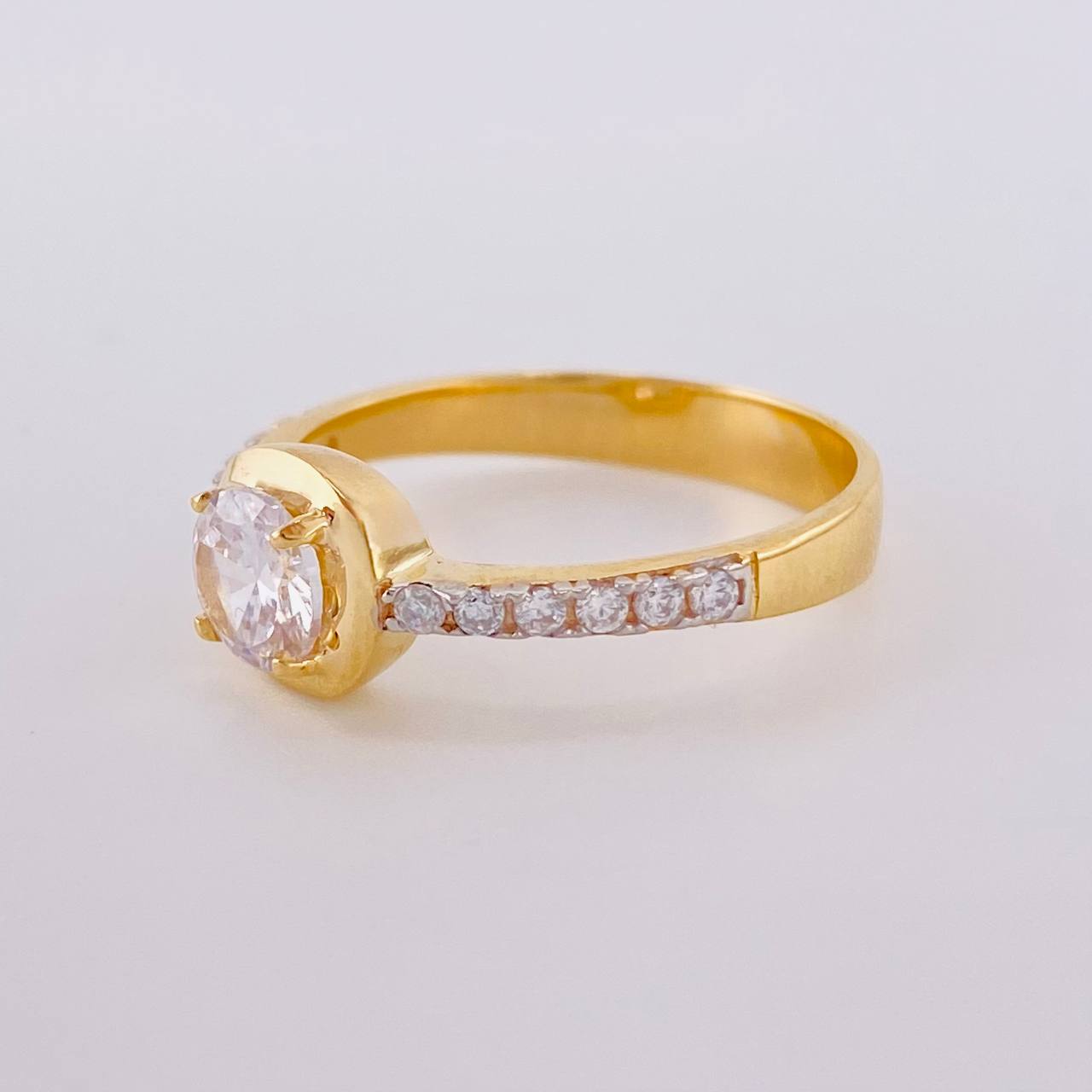 Oblique Smooth Halo Ring 3.5 g / T7 1/4 18K Yellow Gold