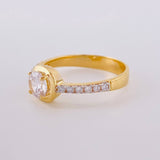 Oblique Smooth Halo Ring 3.5 g / T7 1/4 18K Yellow Gold