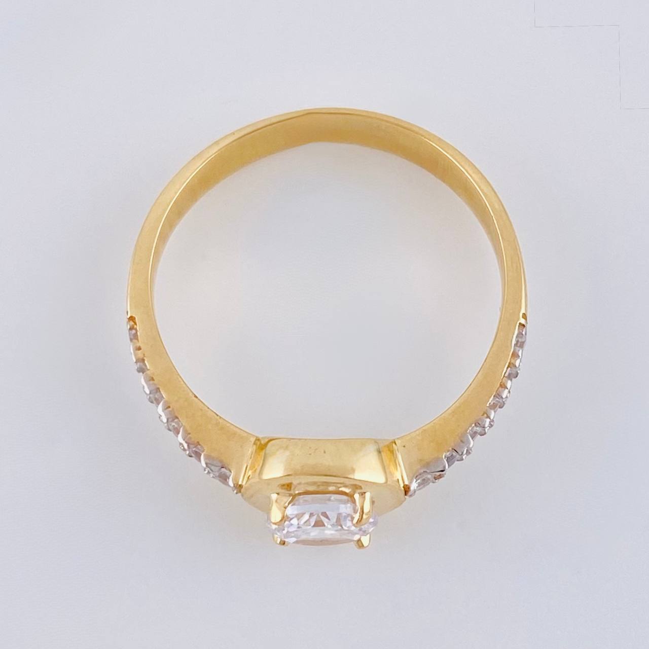 Oblique Smooth Halo Ring 3.5 g / T7 1/4 18K Yellow Gold