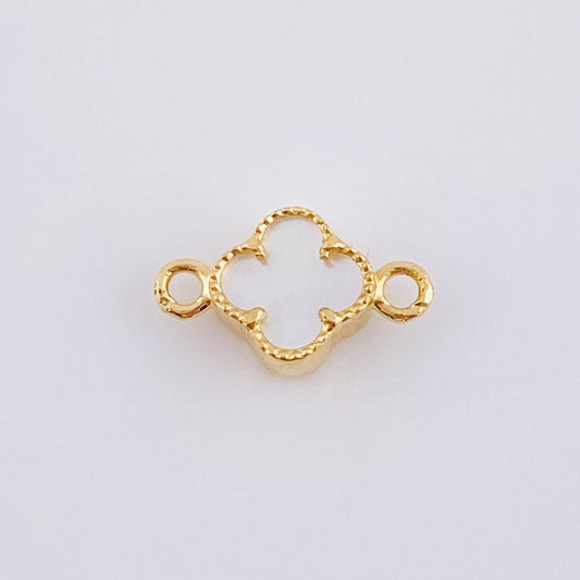 Charm Clover White Mother-of-Pearl 0.5 g / 1/2 in Yellow Gold 18K