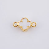 Herraje Trebol Nacar Blanco 0.5 g / 1/2 in Oro Amarillo 18K