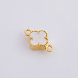 Herraje Trebol Nacar Blanco 0.5 g / 1/2 in Oro Amarillo 18K