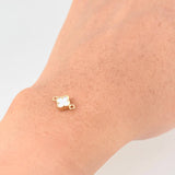 Herraje Trebol Nacar Blanco 0.5 g / 1/2 in Oro Amarillo 18K